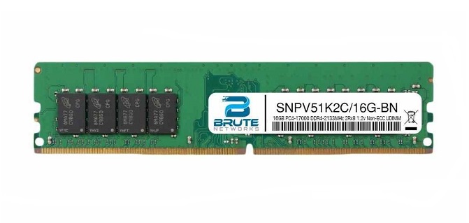 SNPV51K2C/16G | Dell 16GB (1x16GB) 2133mhz Pc4-17000 Cl15 Non Ecc Unbuffered Dual Rank X8 1.2v DDR4 SDRAM 288-pin UDIMM Memory for Workstation