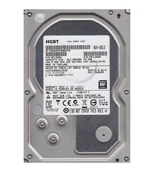 0F14684 | Hitachi Ultrastar 7K4000 3TB 7200RPM SATA 6GB/s 64MB Cache 3.5 Internal Hard Drive