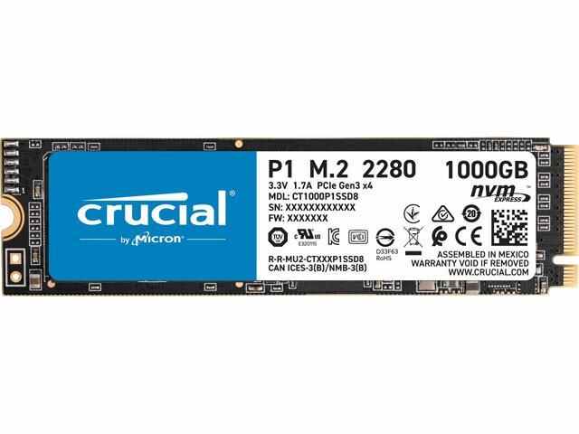 CT1000P1SSD8 | Crucial P1 1tb PCIe G3 1x4 / Nvme M.2 2280 Internal Solid State Drive SSD - NEW