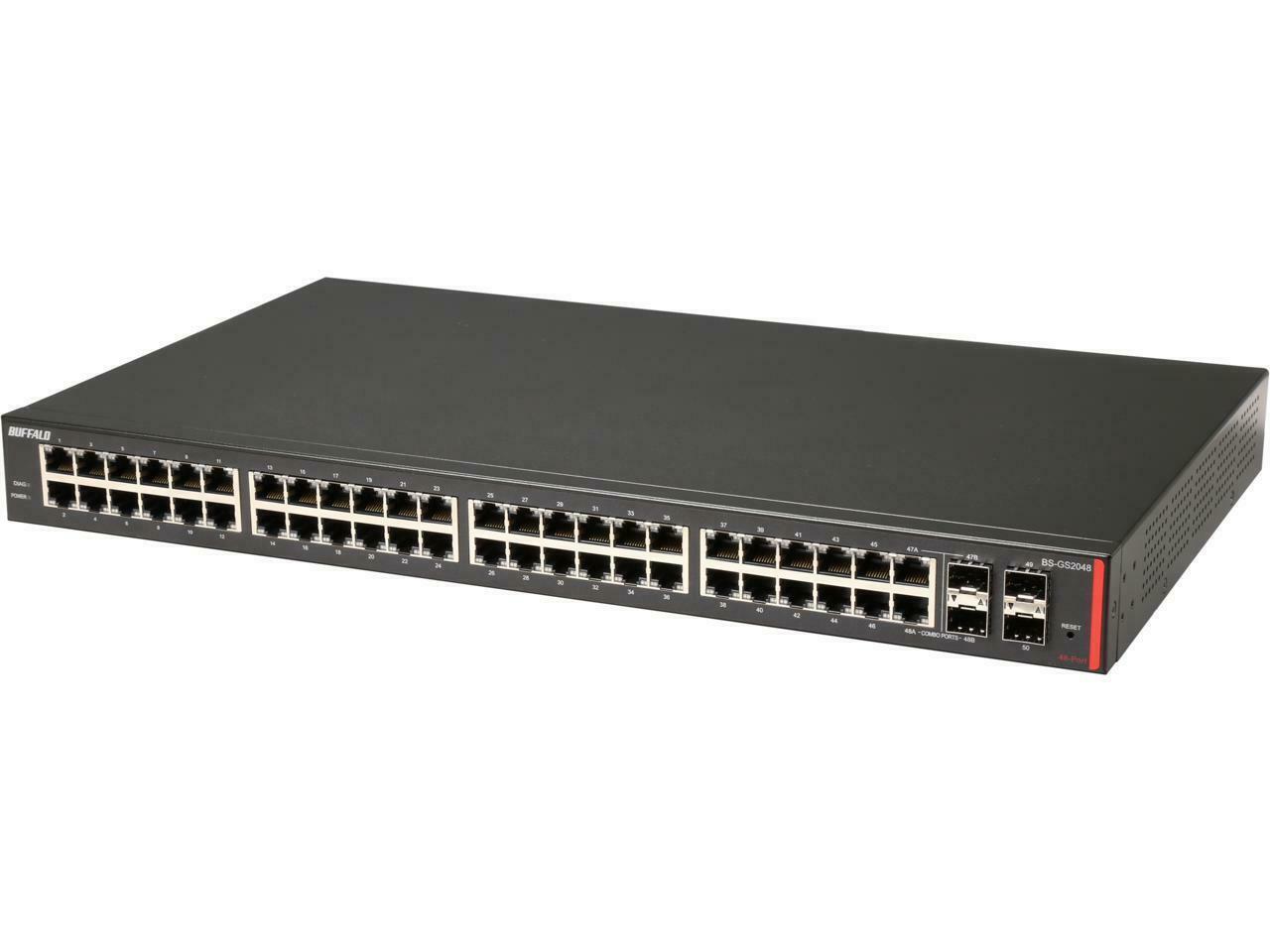 BS-GS2048 | Buffalo BS-GS20 Series Switch 48-Ports Managed Desktop, Rack-mountable