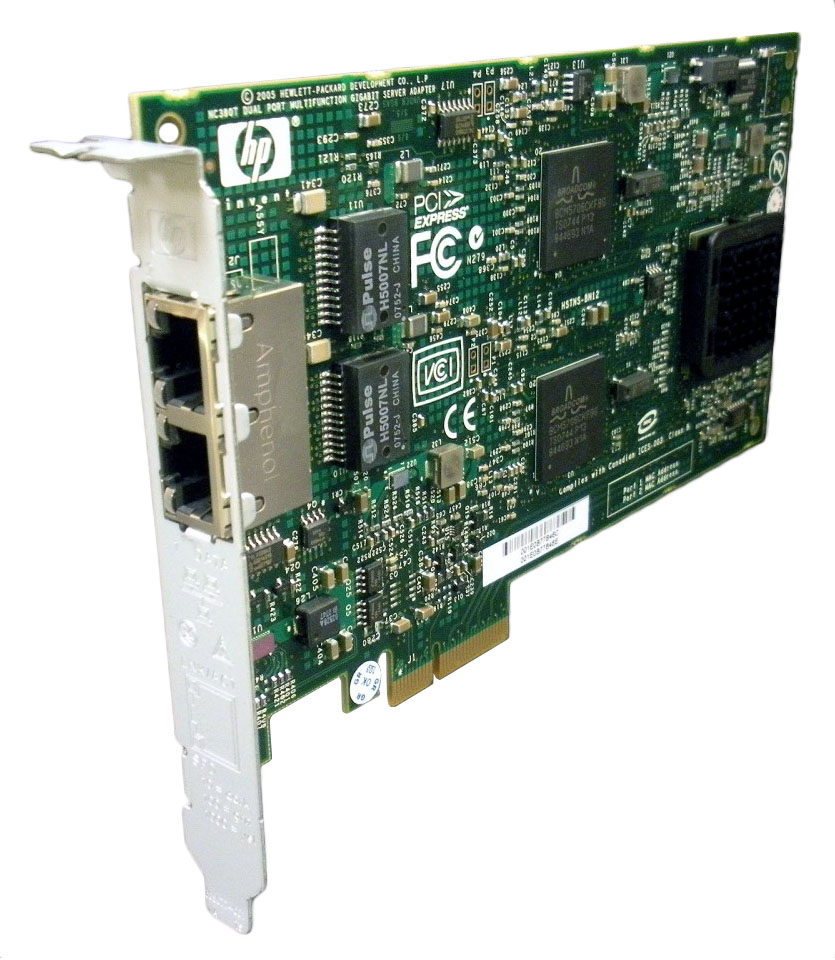 394795-B21 | HP NC380T PCI-Express Dual Port 1000Base-T Multifunction Gigabit Ethernet Server Adapter Network Interface Card (NIC) - NEW