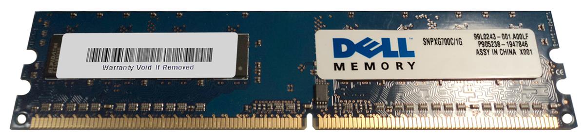 SNPXG700C/1G | Dell 1GB DDR2-800MHz PC2-6400 non-ECC Unbuffered CL6 240-Pin DIMM 1.8V Memory Module