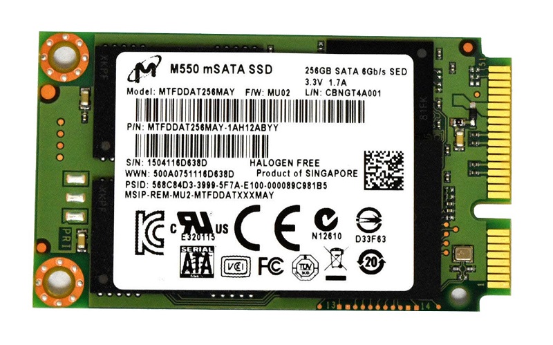 MTFDDAT256MAM-1K2 | Micron C400 RealSSD 256GB mSATA 6Gb/s MLC Solid State Drive