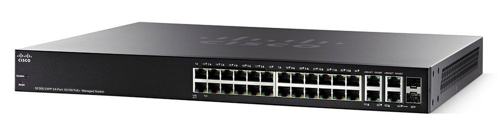 SF350-24-K9 | Cisco Small Business SF350-24 Managed L3 Switch 24 Ethernet-Ports and 2 Combo Gigabit Ethernet/Gigabit SFP-Ports and 2 1000BASE-X-Ports