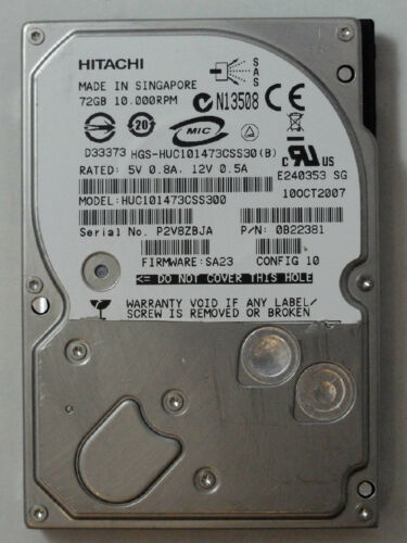 HUC101473CSS300 | Hitachi 73GB 10000RPM SAS 3 Gbps 2.5 16MB Cache Ultrastar Hard Drive