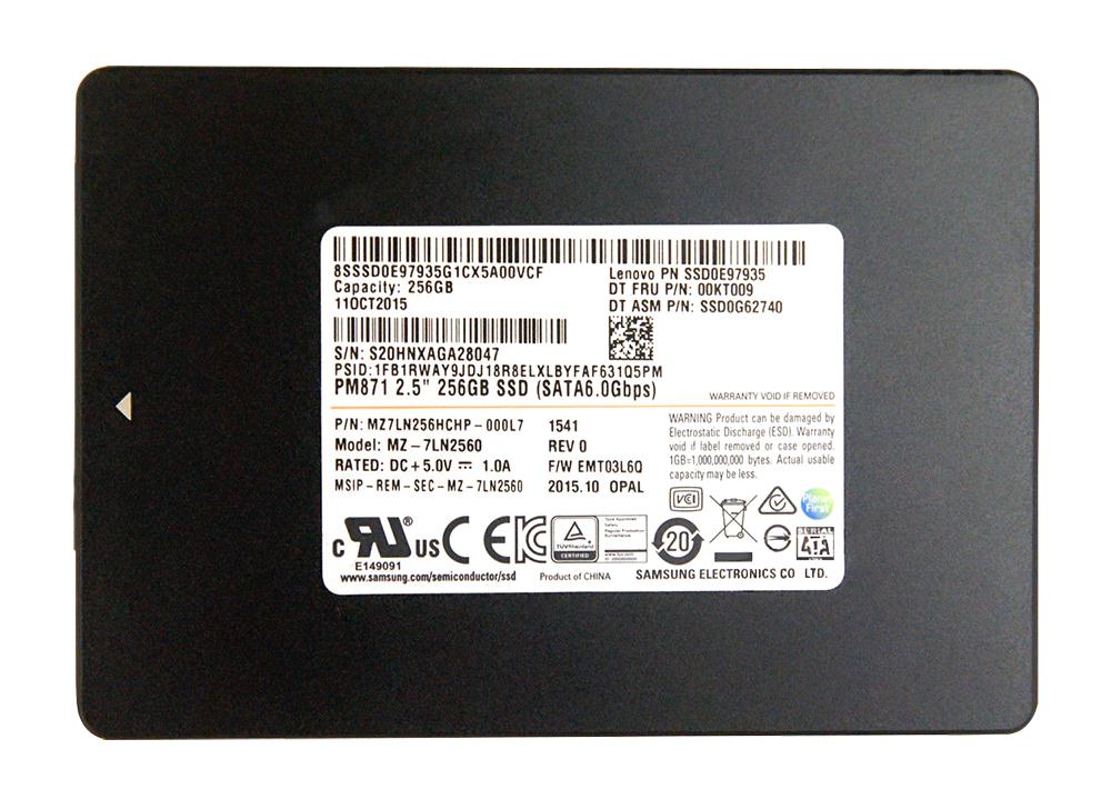 00KT009 | Lenovo 256GB SATA 6Gb/s 2.5 Solid State Drive (SSD)