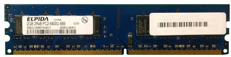 EBE21UE8AFFA-8G-F | Elpida 2GB DDR2-800MHz PC2-6400 non-ECC Unbuffered CL6 240-Pin DIMM 1.8V Dual Rank Memory Module