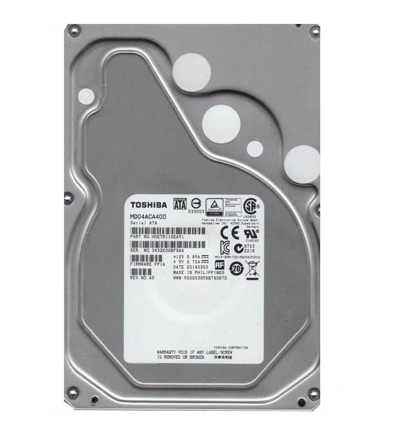 MD04ACA400 | Toshiba 4TB 7200RPM SATA 6Gb/s 64MB Cache 3.5 Hard Drive