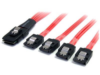 SAS8087S4100 | StarTech 1 meter SAS SAS Cable to 4X LATCHING SATA