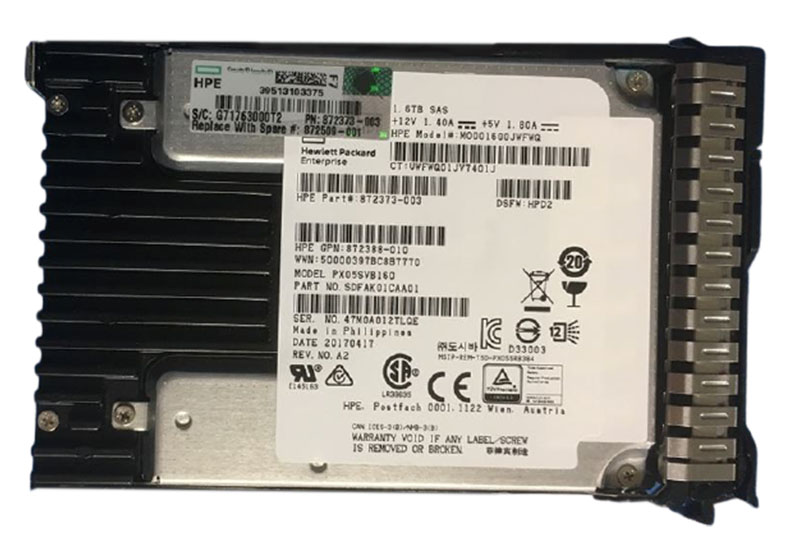 872382-B21 | HPE 1.6TB SAS 12Gb/s 2.5 LFF MLC Hot-pluggable SC Mixed-use Digitally Signed Firmware Solid State Drive (SSD)