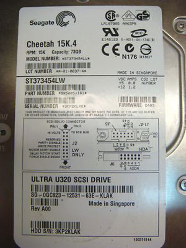 ST373454LW | Seagate Cheetah 73.4GB 15000RPM 68-Pin Ultra-320 SCSI 8MB Cache 3.5 Low Profile Hard Drive