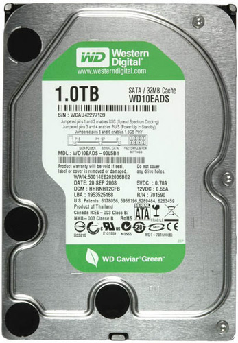 WD10EADS | WD Caviar Green 1TB 7200RPM SATA 3Gb/s 32MB Cache 3.5 Hard Drive