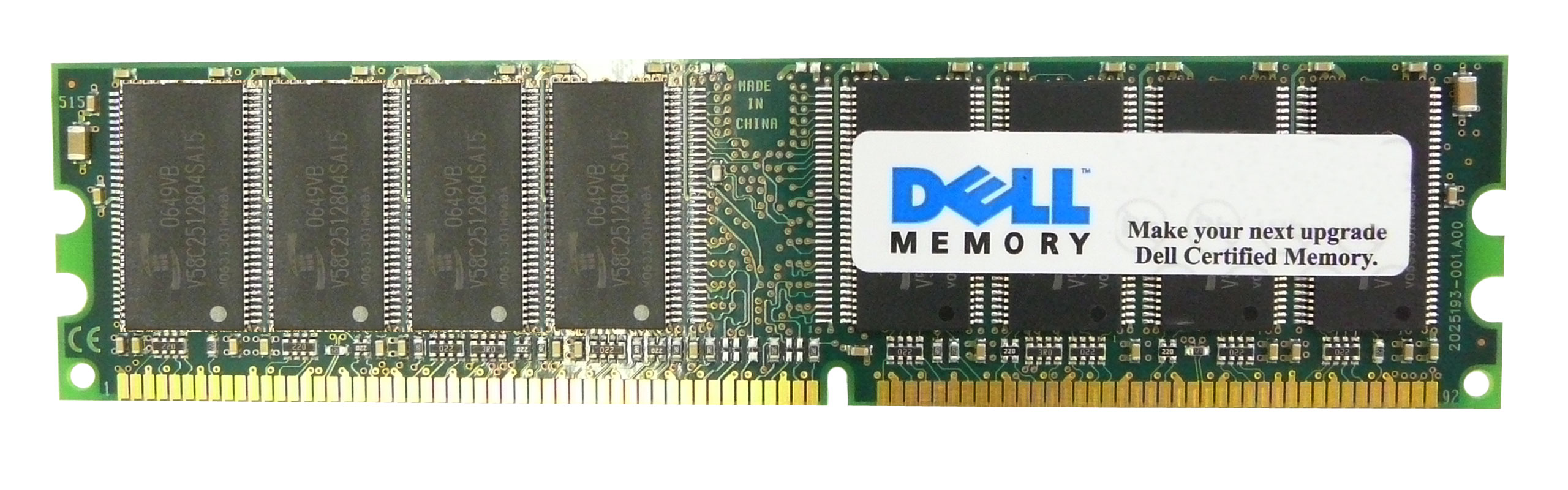 J0204 | Dell 1GB DDR-333MHz PC2700 non-ECC Unbuffered CL2 184-Pin DIMM 2.5V Memory Module