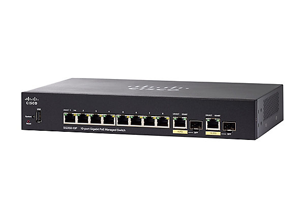 SG350-10-K9 | Cisco Small Business SG350-10 Managed L3 Switch 8 Ethernet-Ports and 2 Combo Gigabit SFP-Ports