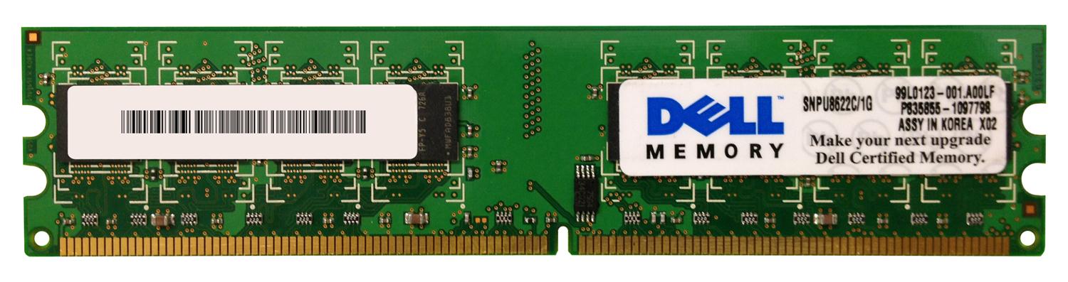 SNPU8622C/1G | Dell 1GB DDR2-667MHz PC2-5300 non-ECC Unbuffered CL5 240-Pin DIMM 1.8V Memory Module