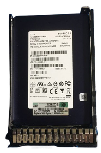 875652-001 | HPE 240GB SATA 6Gb/s Read-intensive 2.5 (SFF) Hot-pluggable SC Digitally Signed Firmware Solid State Drive (SSD) - NEW