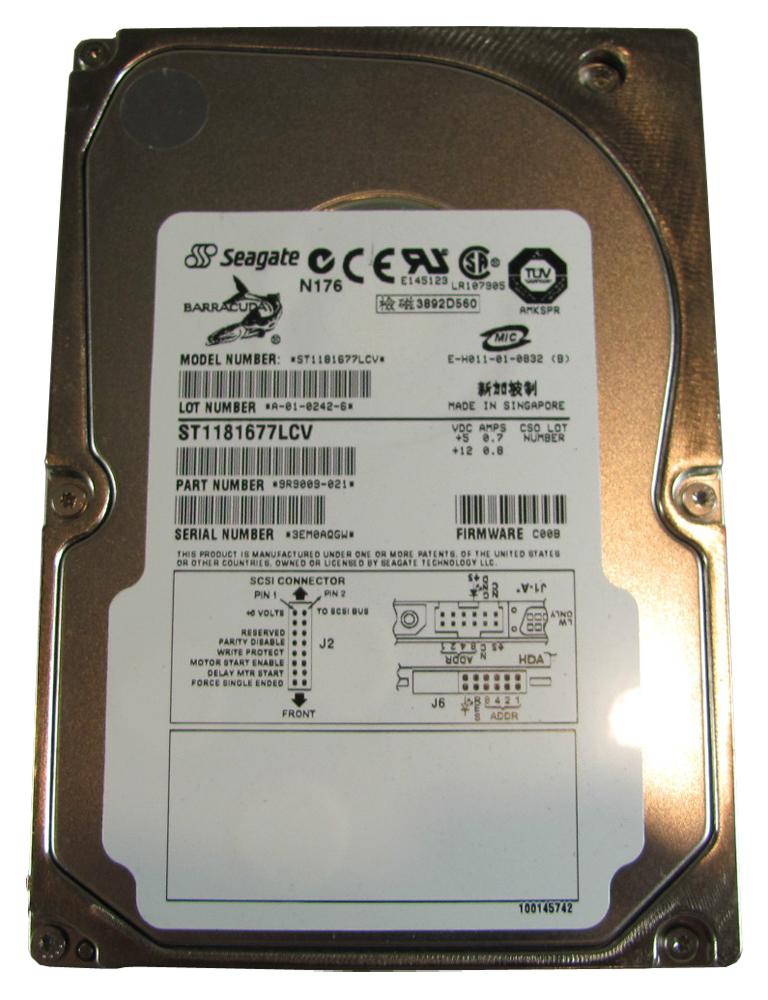 9R9009-021 | Seagate 180GB 7200RPM Ultra 160 SCSI 3.5 16MB Cache Hard Drive