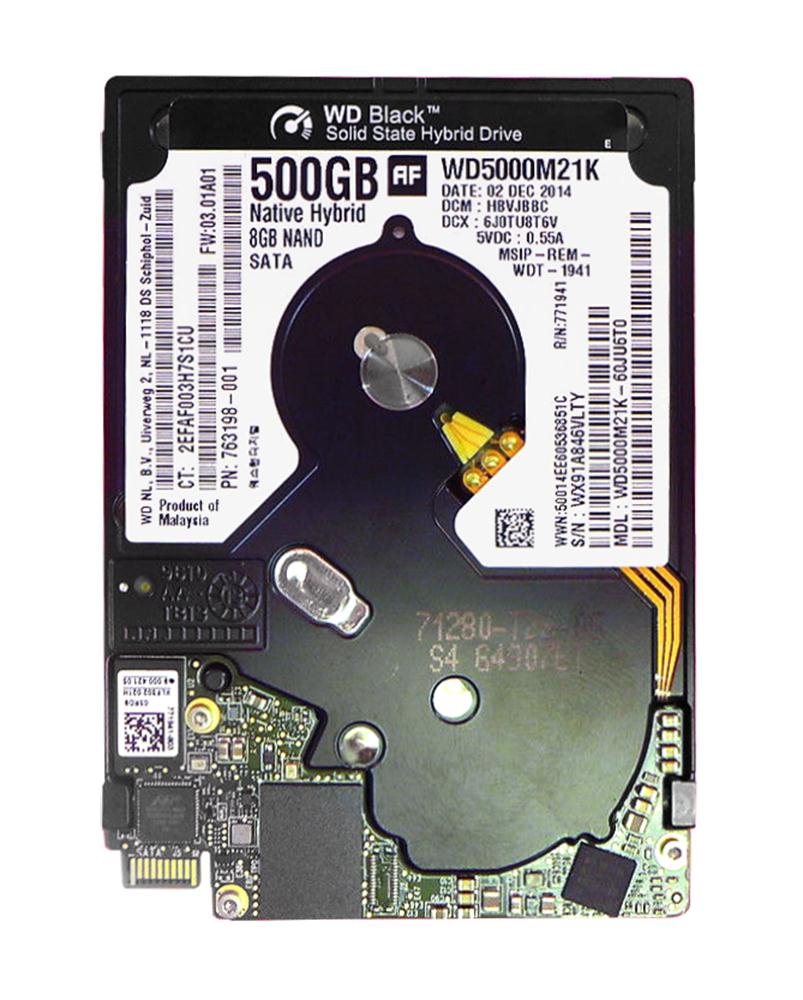 WD5000M21K | Western Digital Black 500GB 5400RPM SATA 6Gbps 16MB Cache 8GB NAND SSD UltraSlim Internal Hybrid Hard Drive for Tablet