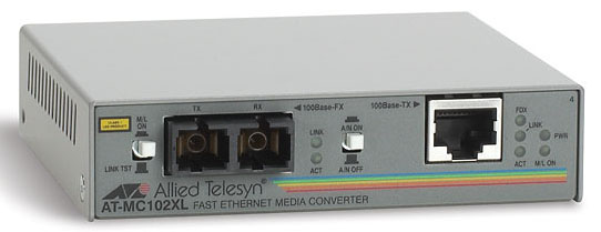 AT-MC102XL | Allied Telesis 100Base-TX to 100Base-FX (SC) Standalone Media Converter