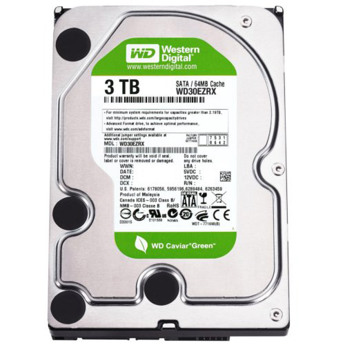 WD30EZRX | Western Digital 3TB 5400RPM SATA Gbps 3.5 64MB Cache Caviar Hard Drive