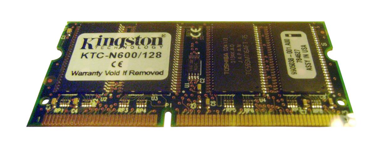 KTC-N600/128 | Kingston 128MB 133MHz PC133 non-ECC Unbuffered CL3 144-Pin SoDimm 3.3V Memory Module