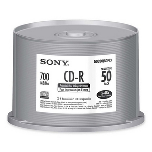 50CDQ80PI3 | Sony 48x CD-R Media - 700MB - 120mm - 50 Pack Spindle