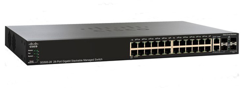 SG500-28-K9 | Cisco Small Business SG500-28 Managed Switch 24 Ethernet-Ports and 2 Combo Gigabit SFP-Ports and 2 SFP-Ports