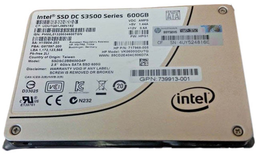 SSDSC2BB600G4P | Intel 600GB SATA 6Gb/s (SFF) 2.5 MLC Enterprise Solid State Drive (SSD) for DC S3500 Series