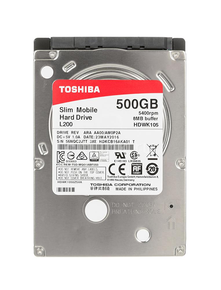 HDKCB16AKA01 | Toshiba 500GB 5400RPM SATA 3 Gbps 2.5 8MB Cache L200 Hard Drive