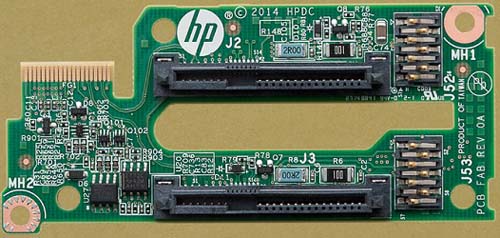 740045-001 | HP 2.5 Inch SFF 2 Bay SAS SATA Hard Drive Backplane for ProLiant BL460c Gen9 Server