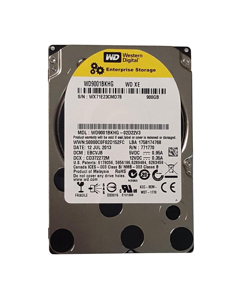 WD9001BKHG-02D22V3 | Western Digital 900GB 10000RPM SAS 6 Gbps 2.5 32MB Cache Hard Drive