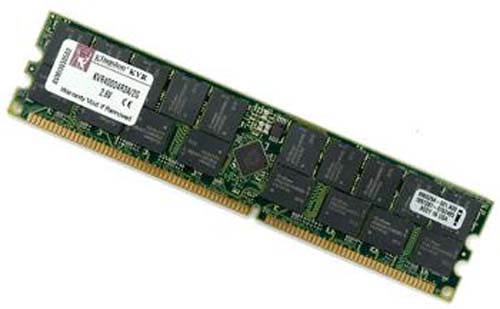 KVR400D4R3A/2G | Kingston 2GB DDR-400MHz PC3200 ECC CL3 184-Pin DIMM 2.5V Dual Rank Memory Module