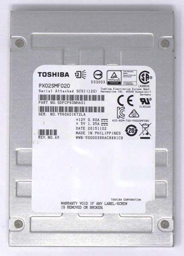 PX02SMF020 | Toshiba PX02SM 200GB SAS 12Gb/s 2.5 Mixed Use MLC Solid State Drive (SSD) with Caddy