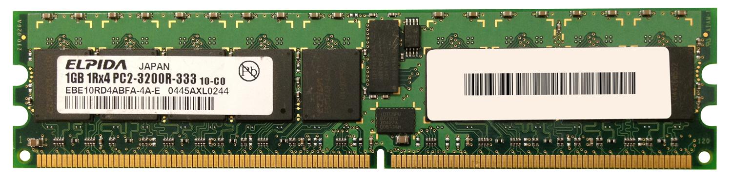 EBE10RD4ABFA-4A-E | Elpida 1GB DDR2-400MHz PC2-3200 ECC CL3 240-Pin DIMM 1.8V Single Rank Memory Module