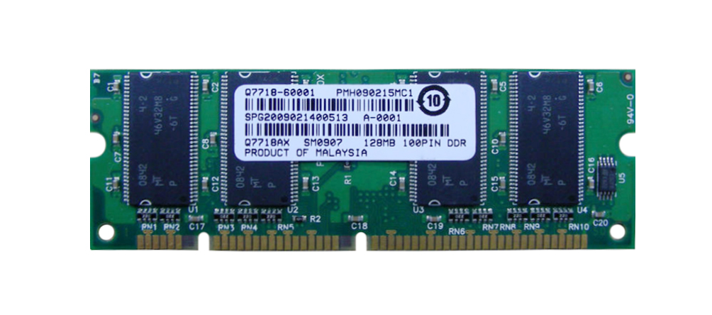 Q7718-67951 | HP 128MB DDR-266MHz PC2100 non-ECC Unbuffered CL2.5 200-Pin SoDimm 2.5V Memory Module