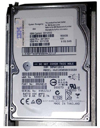 00Y5721 | IBM 900GB 10000RPM SAS 6Gb/s SFF 2.5 Hot-pluggable Hard Drive for Storwize V3700 V3500 - NEW