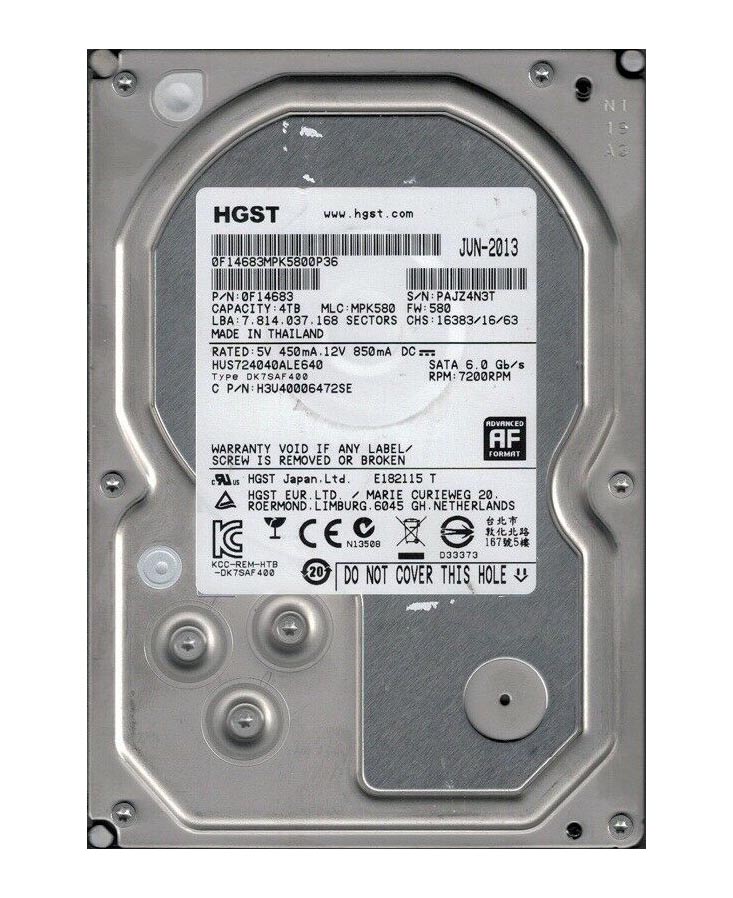 H3U40006472SE | Hitachi 4TB 7200RPM SATA 6Gb/s 3.5 Hard Drive